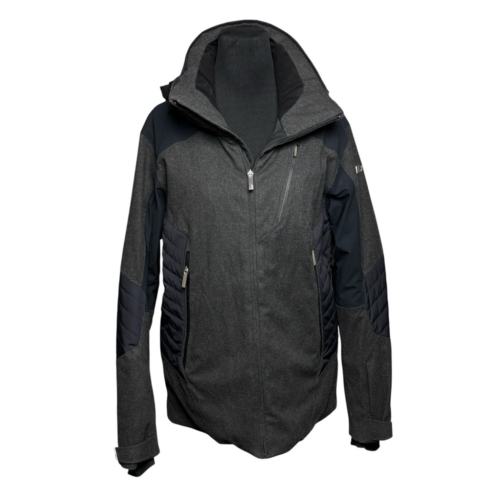Killy Grey Black Ski Jacket Hooded Mens  Waterproof Insulated Ski Coat SZ 42 XL
